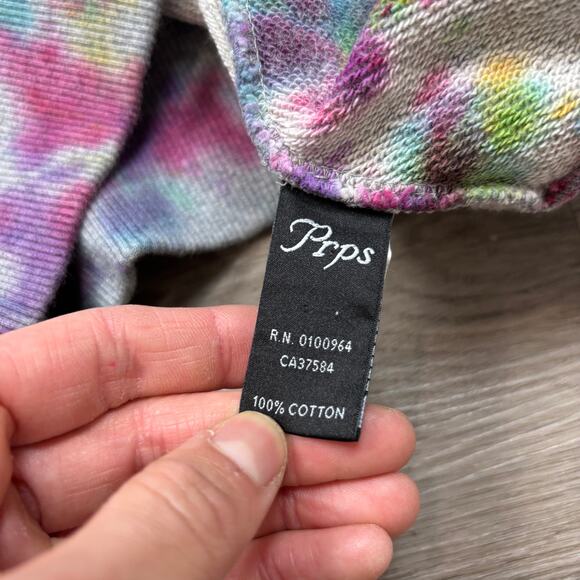 PRPS Nixa Watercolor Colorblock Short Sleeve Sweatshirt Men's Large - Picture 8 of 11